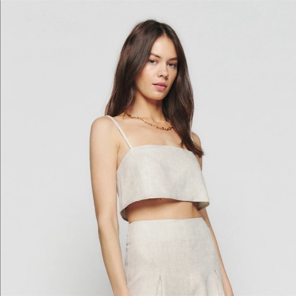 Reformation linen crop top